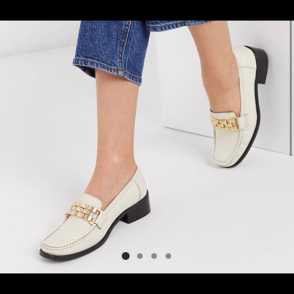 ASOS white leather loafers